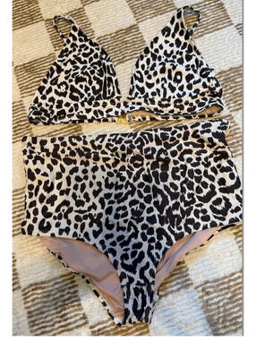J crew leopard swimsuit bikini xl